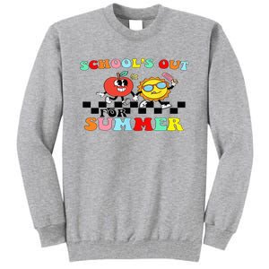 Retro Groovy School's Out For Summer Graduation Teacher Tall Sweatshirt