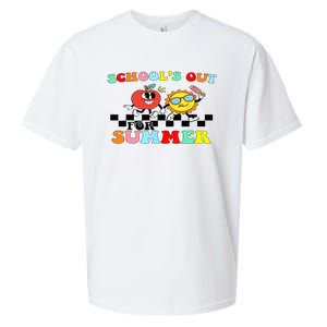 Retro Groovy School's Out For Summer Graduation Teacher Sueded Cloud Jersey T-Shirt