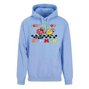 Retro Groovy School's Out For Summer Graduation Teacher Unisex Surf Hoodie