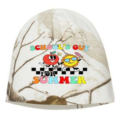 Retro Groovy School's Out For Summer Graduation Teacher Kati - Camo Knit Beanie