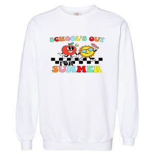 Retro Groovy School's Out For Summer Graduation Teacher Garment-Dyed Sweatshirt