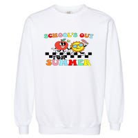 Retro Groovy School's Out For Summer Graduation Teacher Garment-Dyed Sweatshirt