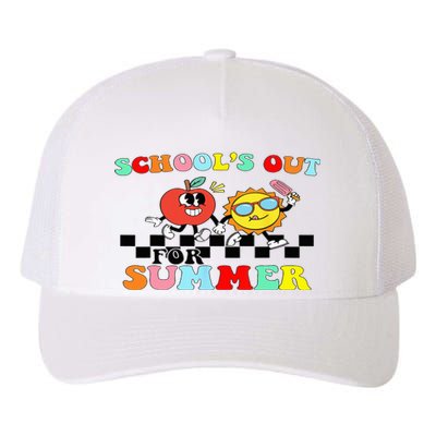 Retro Groovy School's Out For Summer Graduation Teacher Yupoong Adult 5-Panel Trucker Hat