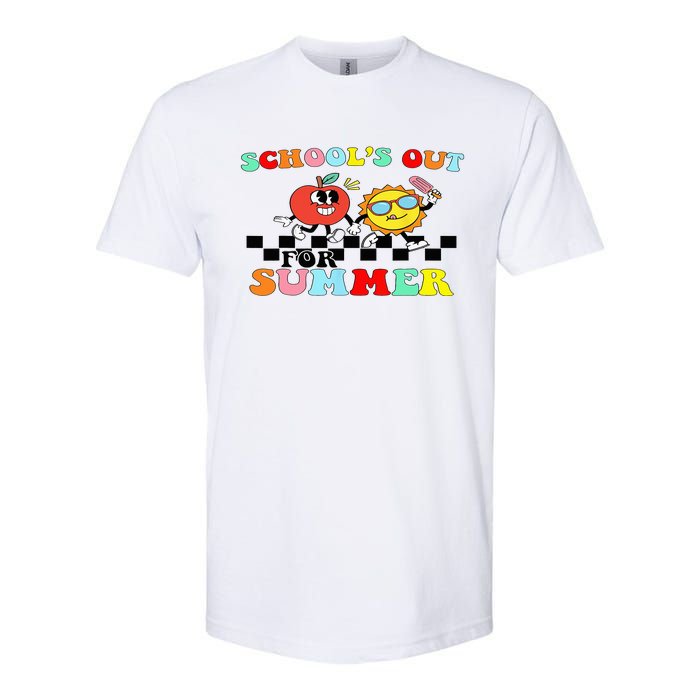 Retro Groovy School's Out For Summer Graduation Teacher Softstyle CVC T-Shirt