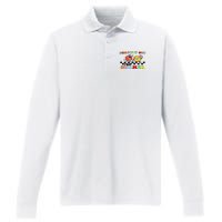 Retro Groovy School's Out For Summer Graduation Teacher Performance Long Sleeve Polo