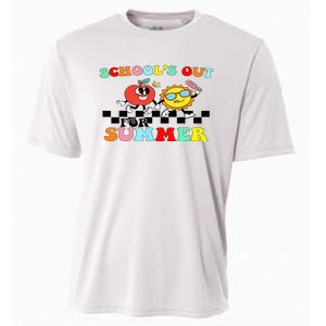 Retro Groovy School's Out For Summer Graduation Teacher Cooling Performance Crew T-Shirt