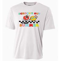 Retro Groovy School's Out For Summer Graduation Teacher Cooling Performance Crew T-Shirt