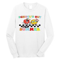 Retro Groovy School's Out For Summer Graduation Teacher Long Sleeve Shirt