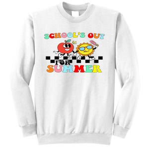 Retro Groovy School's Out For Summer Graduation Teacher Sweatshirt