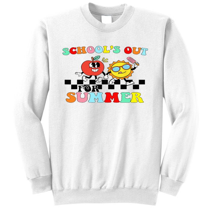 Retro Groovy School's Out For Summer Graduation Teacher Sweatshirt