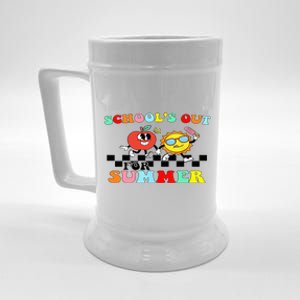 Retro Groovy School's Out For Summer Graduation Teacher Beer Stein