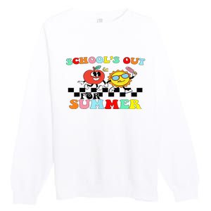 Retro Groovy School's Out For Summer Graduation Teacher Premium Crewneck Sweatshirt