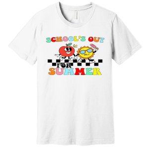 Retro Groovy School's Out For Summer Graduation Teacher Premium T-Shirt