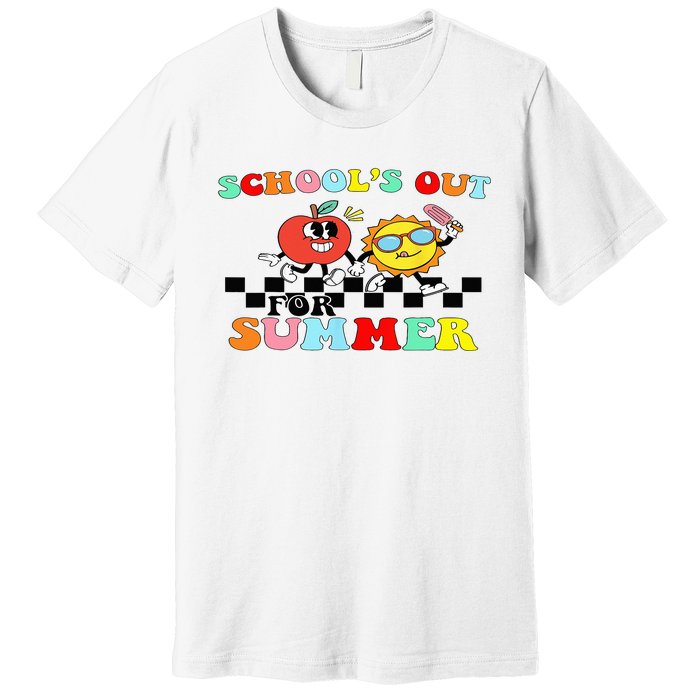 Retro Groovy School's Out For Summer Graduation Teacher Premium T-Shirt