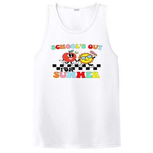 Retro Groovy School's Out For Summer Graduation Teacher PosiCharge Competitor Tank