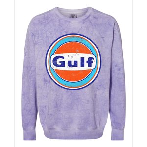 Retro Gas Station Gulf Motor Oil Car Bikes Garage Colorblast Crewneck Sweatshirt