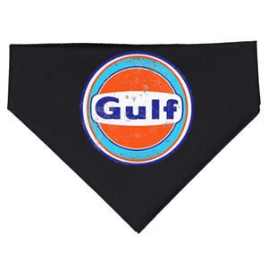 Retro Gas Station Gulf Motor Oil Car Bikes Garage USA-Made Doggie Bandana