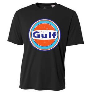 Retro Gas Station Gulf Motor Oil Car Bikes Garage Cooling Performance Crew T-Shirt