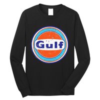 Retro Gas Station Gulf Motor Oil Car Bikes Garage Long Sleeve Shirt