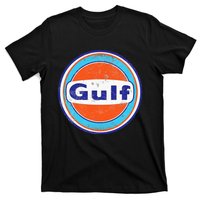 Retro Gas Station Gulf Motor Oil Car Bikes Garage T-Shirt