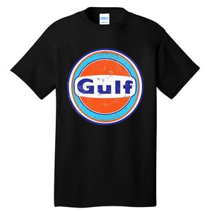 Retro Gas Station Gulf Motor Oil Car Bikes Garage Tall T-Shirt