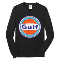 Retro Gas Station Gulf Motor Oil Car Bikes Garage Tall Long Sleeve T-Shirt