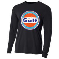 Retro Gas Station Gulf Motor Oil Car Bikes Garage Cooling Performance Long Sleeve Crew