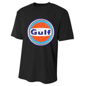 Retro Gas Station Gulf Motor Oil Car Bikes Garage Performance Sprint T-Shirt