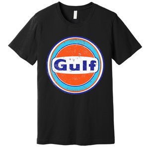 Retro Gas Station Gulf Motor Oil Car Bikes Garage Premium T-Shirt