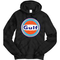 Retro Gas Station Gulf Motor Oil Car Bikes Garage Tie Dye Hoodie