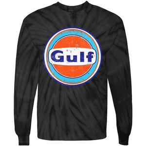 Retro Gas Station Gulf Motor Oil Car Bikes Garage Tie-Dye Long Sleeve Shirt