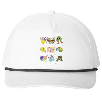 Retro God Says I Am Autism Be Kind Puzzle Autism Awareness Gift Snapback Five-Panel Rope Hat