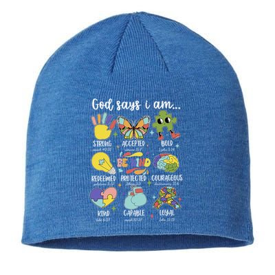 Retro God Says I Am Autism Be Kind Puzzle Autism Awareness Gift Sustainable Beanie