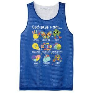 Retro God Says I Am Autism Be Kind Puzzle Autism Awareness Gift Mesh Reversible Basketball Jersey Tank