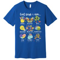 Retro God Says I Am Autism Be Kind Puzzle Autism Awareness Gift Premium T-Shirt