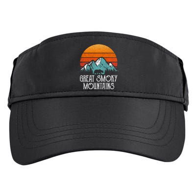 Retro Great Smoky Mountains National Park Bear Vintage Gift Adult Drive Performance Visor