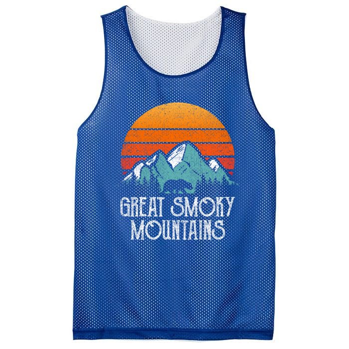 Retro Great Smoky Mountains National Park Bear Vintage Gift Mesh Reversible Basketball Jersey Tank