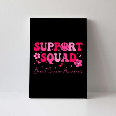 Retro Groovy Support Squad Breast Cancer Awareness Canvas