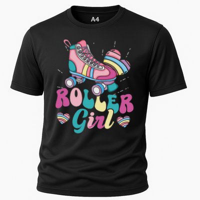 Roller Girl Skater Skating Retro Vintage 70s 80s 90s Skates Performance Shirt