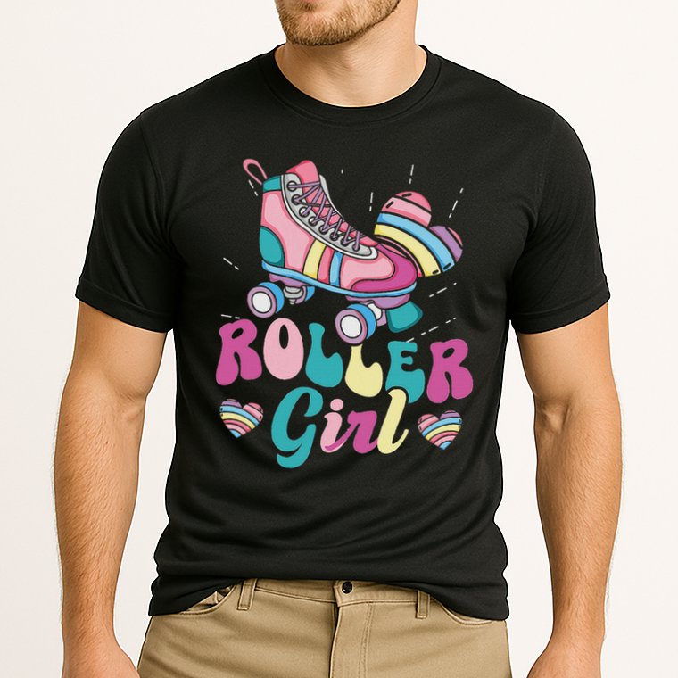 Roller Girl Skater Skating Retro Vintage 70s 80s 90s Skates Cooling Performance Crew T-Shirt