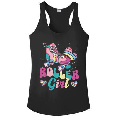 Roller Girl Skater Skating Retro Vintage 70s 80s 90s Skates Ladies PosiCharge Competitor Racerback Tank