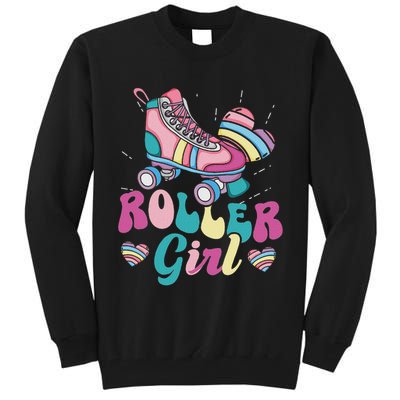 Roller Girl Skater Skating Retro Vintage 70s 80s 90s Skates Tall Sweatshirt
