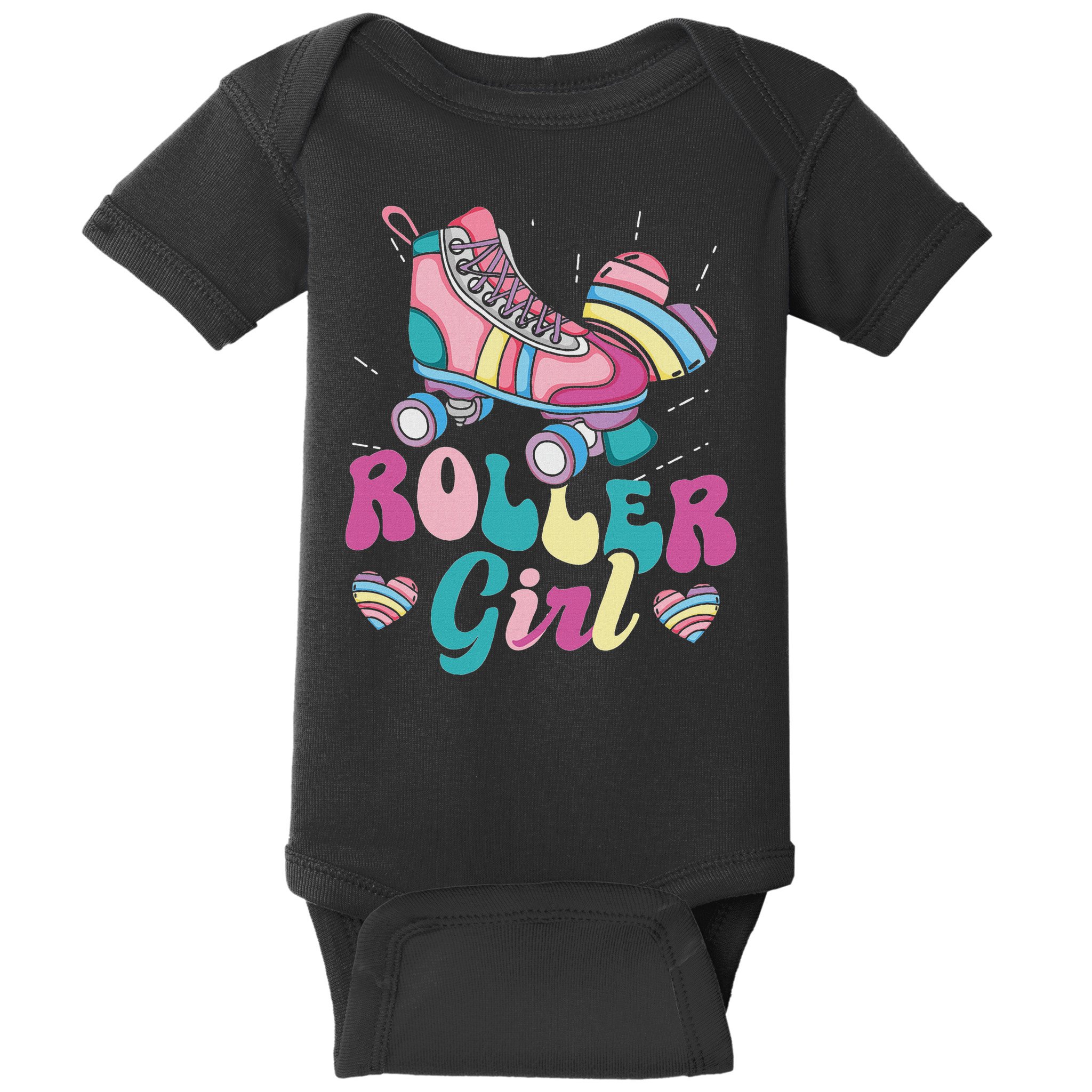 Roller Girl Skater Skating Retro Vintage 70s 80s 90s Skates Baby Bodysuit