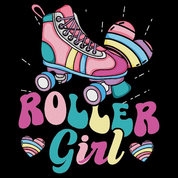 Roller Girl Skater Skating Retro Vintage 70s 80s 90s Skates Toddler Hoodie