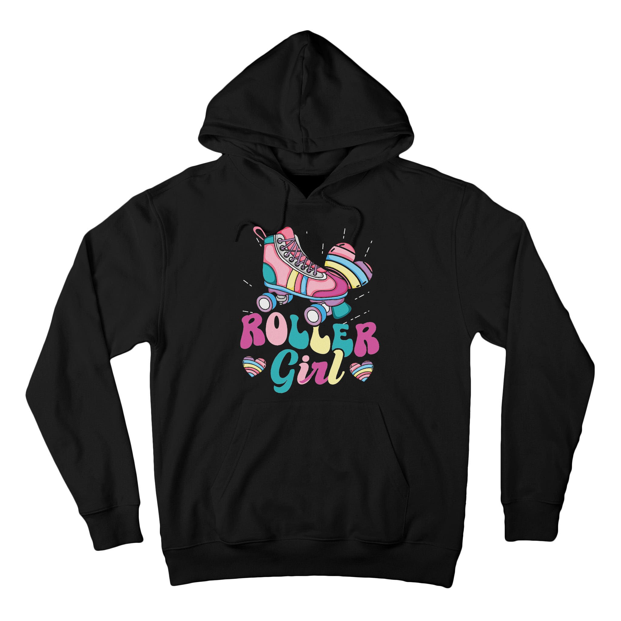 Roller Girl Skater Skating Retro Vintage 70s 80s 90s Skates Tall Hoodie