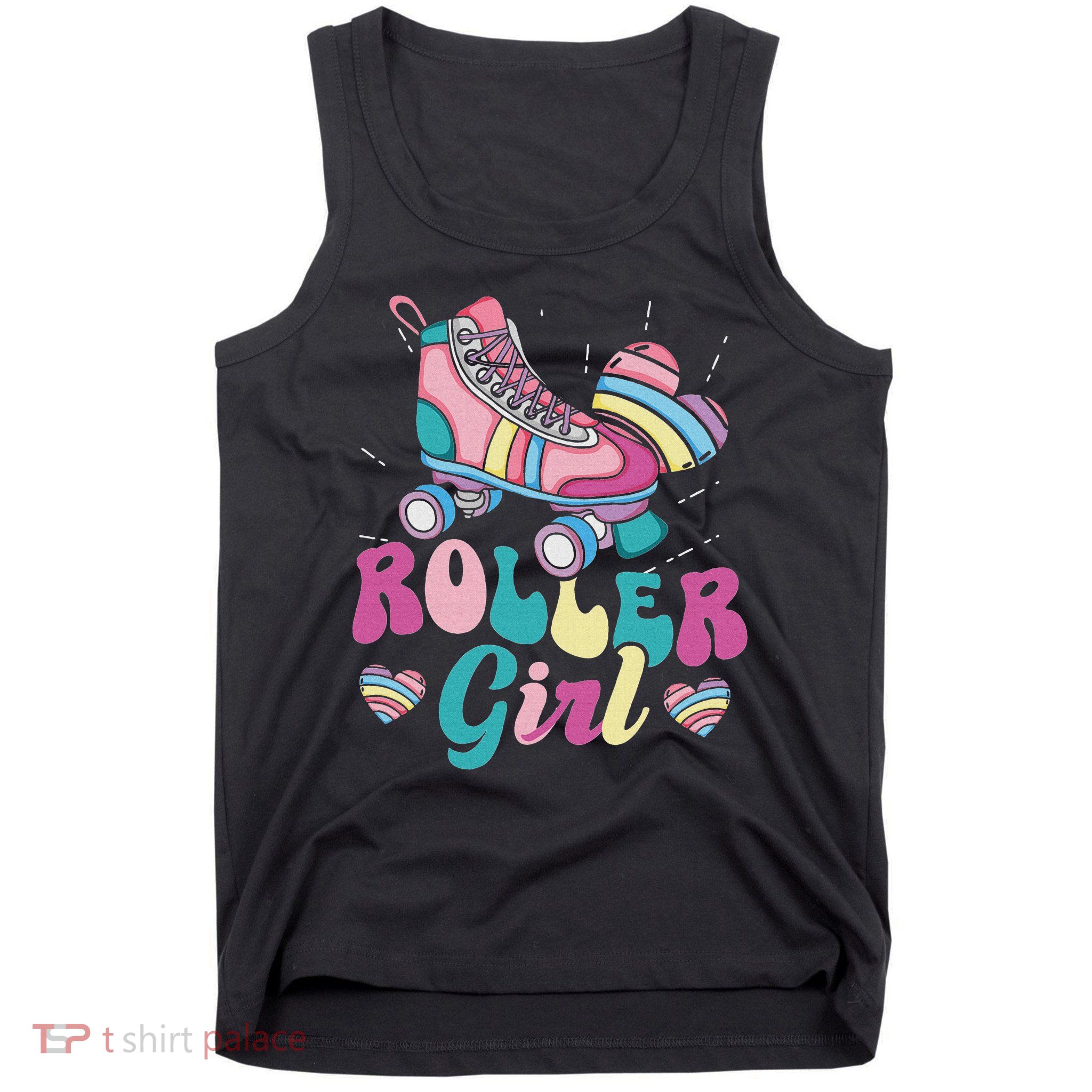 Roller Girl Skater Skating Retro Vintage 70s 80s 90s Skates Tank Top