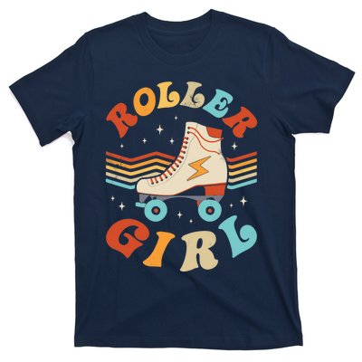 Roller Girl Skater Skating Retro Vintage 70s 80s Skates T-Shirt