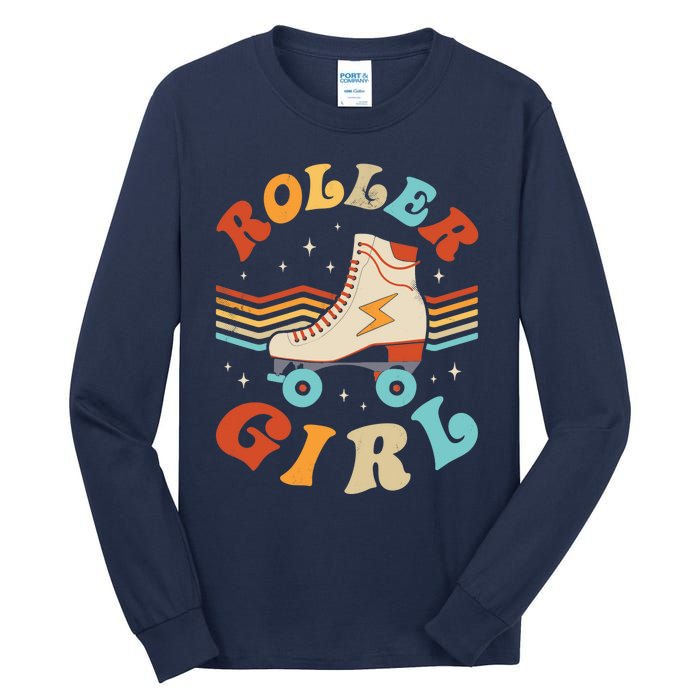 Roller Girl Skater Skating Retro Vintage 70s 80s Skates Tall Long Sleeve T-Shirt