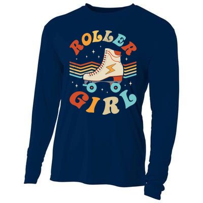 Roller Girl Skater Skating Retro Vintage 70s 80s Skates Cooling Performance Long Sleeve Crew