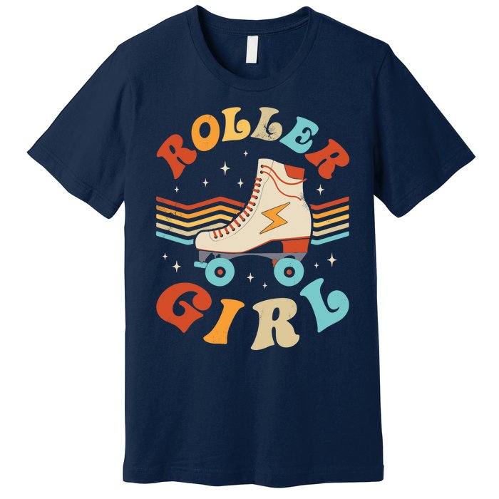 Roller Girl Skater Skating Retro Vintage 70s 80s Skates Premium T-Shirt